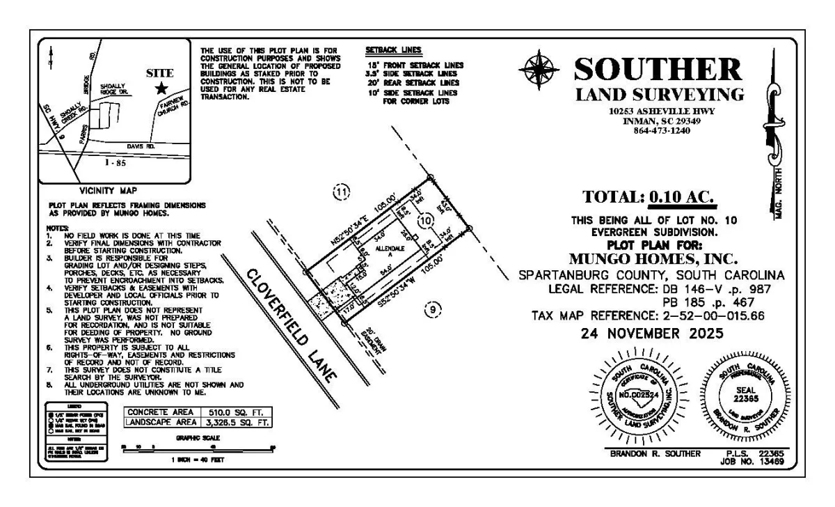 154 Cloverfield Lane Homesite 10 Spartanburg SC 29303