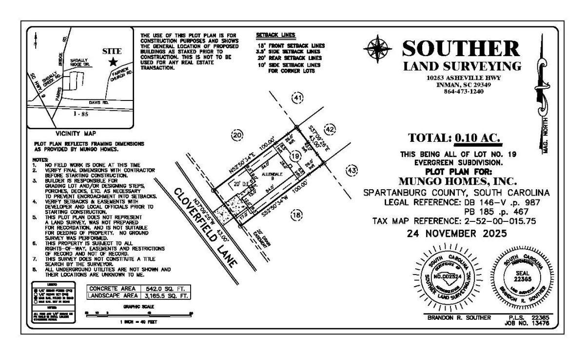 190 Cloverfield Lane Homesite 19 Spartanburg SC 29303